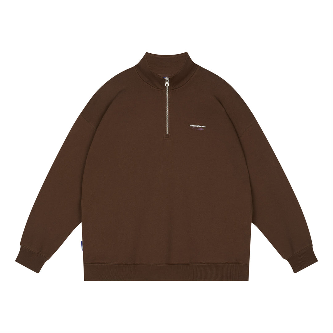 Wassup House Half Zipper Logo Sweatshirt