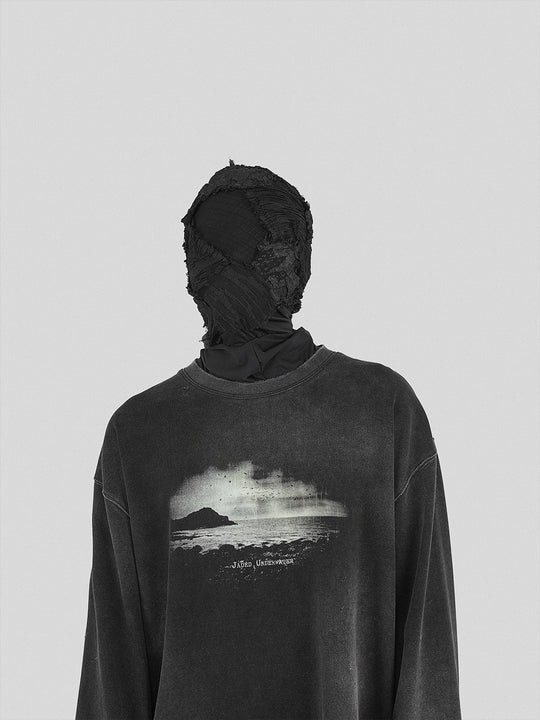UNDERWATER Isolated Island Printed Long Sleeve Tee