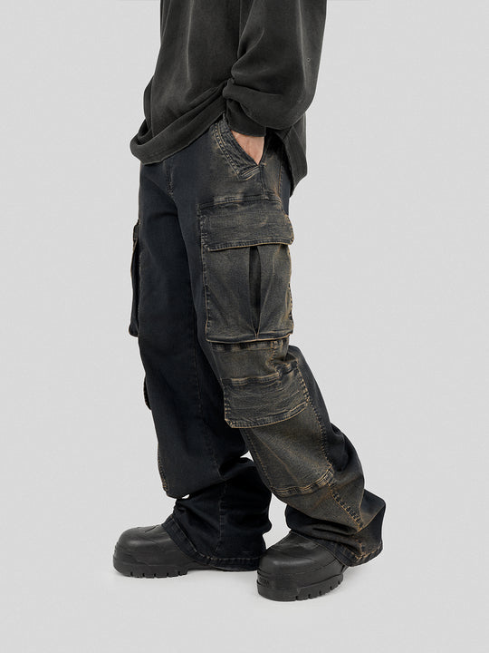 UNDERWATER Gradient Patch Pockets Denim Jeans