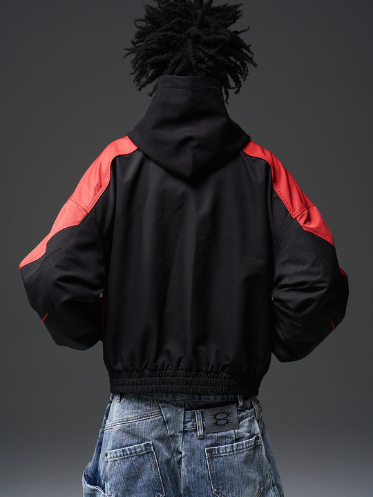 BLIND NO PLAN Color Blocked Drawstring Jacket