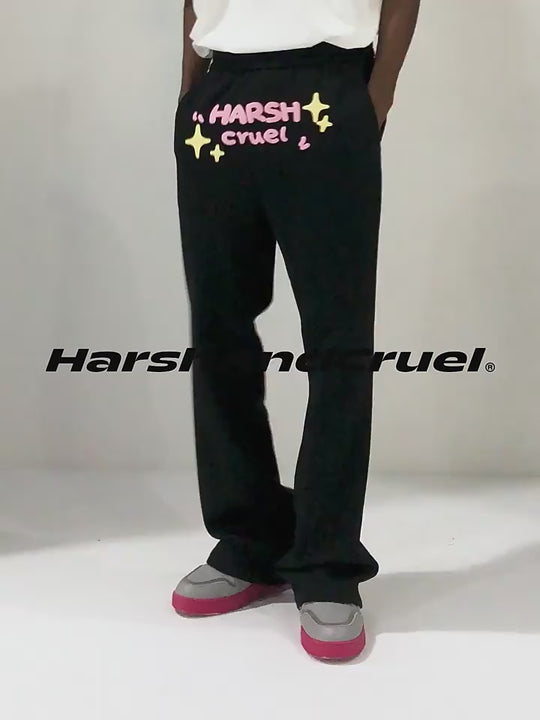 Harsh and Cruel Logo Foam Print Logo Sweatpants