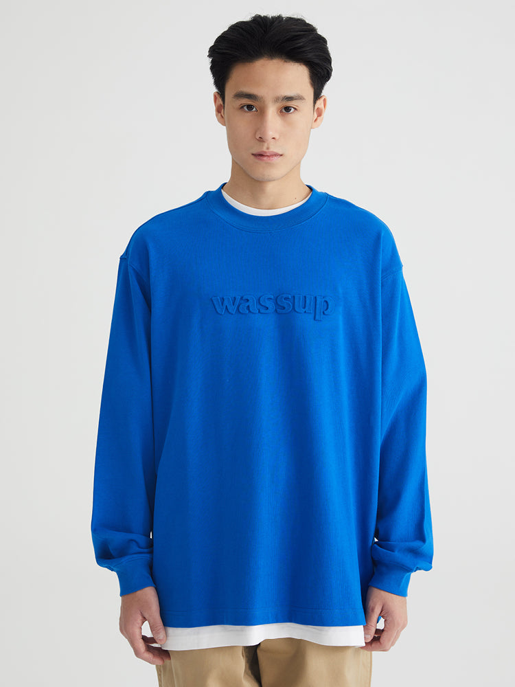 Wassup House Basic 3D Embossed Logo Long Sleeved Tee