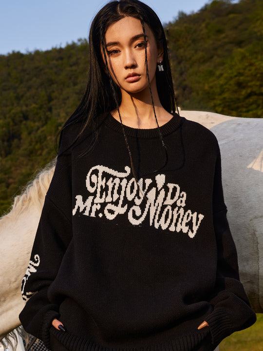 MEDM Flower Font Logo Knit Sweater | Face 3 Face