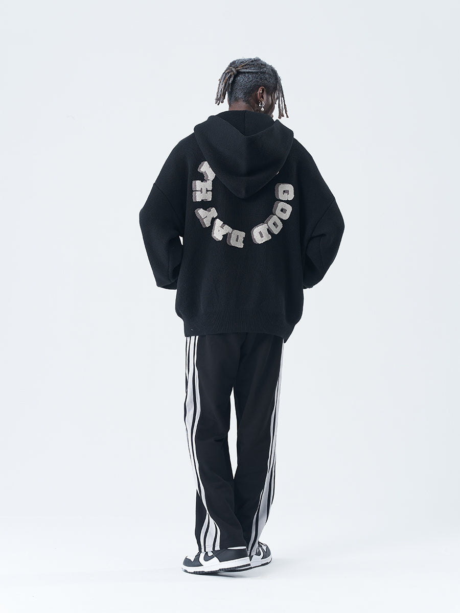 Harsh and Cruel Circular 3D LOGO Hoodie Knit Sweater | Face 3 Face