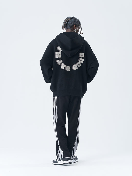 Harsh and Cruel Circular 3D LOGO Hoodie Knit Sweater | Face 3 Face
