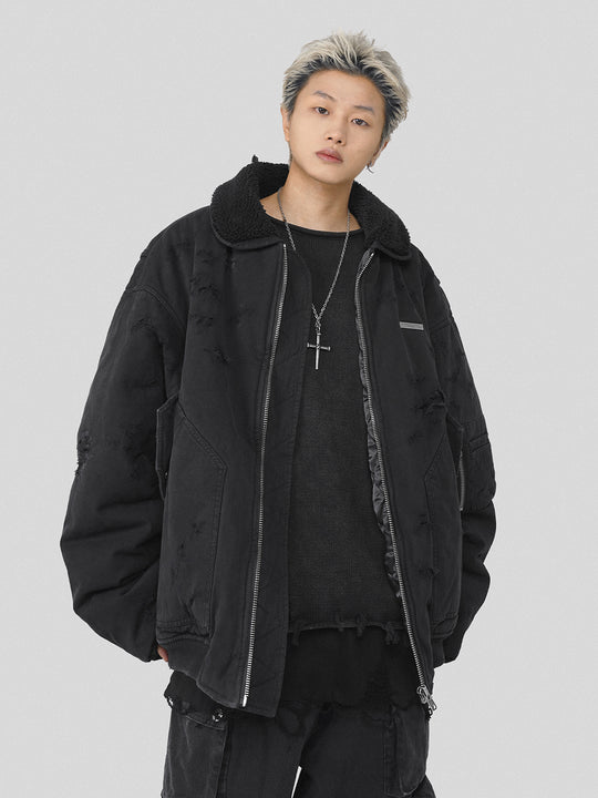 UNDERWATER Washed Destroyed Padded B-15 Jacket