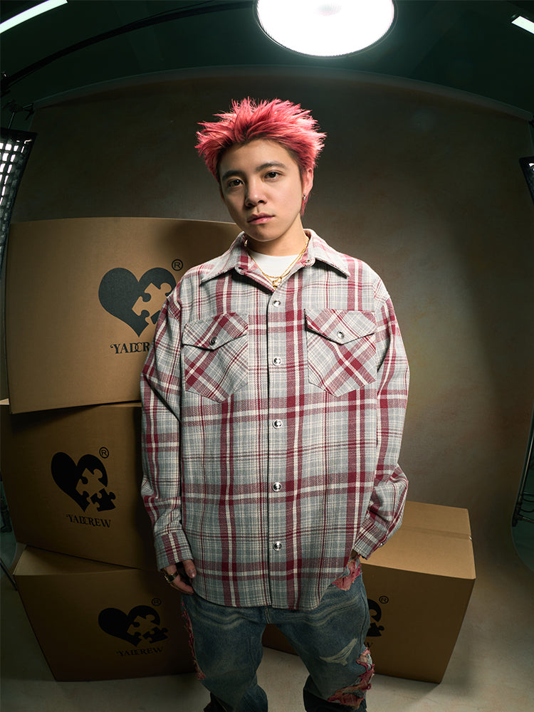 YADcrew Dark Plaid Shirt