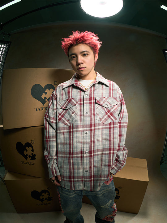 YADcrew Dark Plaid Shirt