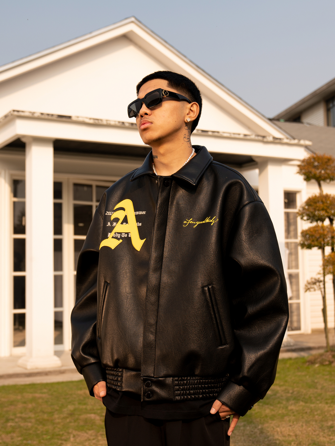 Racer varsity jacket | Racing Leather Jacket | Face 3 Face