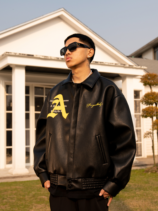 Racer varsity jacket | Racing Leather Jacket | Face 3 Face