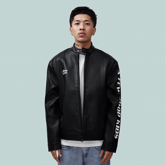 AFGK 3D Logo Single Biker Jacket | Face 3 Face