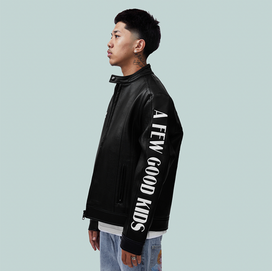 AFGK 3D Logo Single Biker Jacket | Face 3 Face