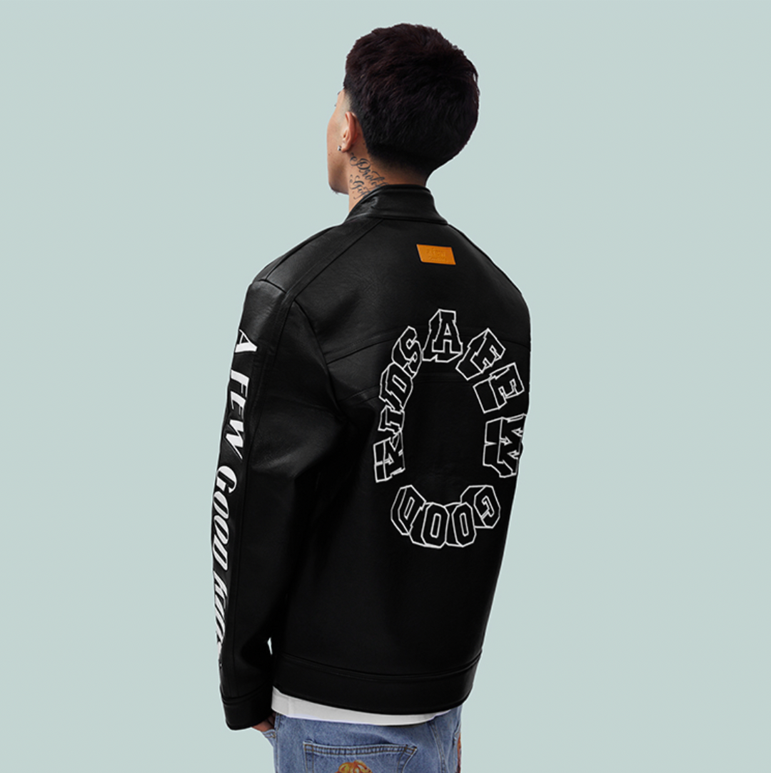 AFGK 3D Logo Single Biker Jacket | Face 3 Face