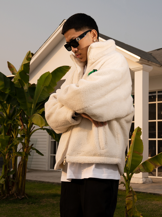 AFGK Sherpa Zip-up Fleece / Circle Logo Boa Jacket | Face 3 Face