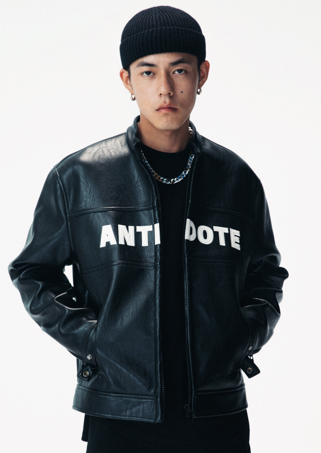 ANTIDOTE LOGO Motorcycle PU Leather Jacket | Face 3 Face