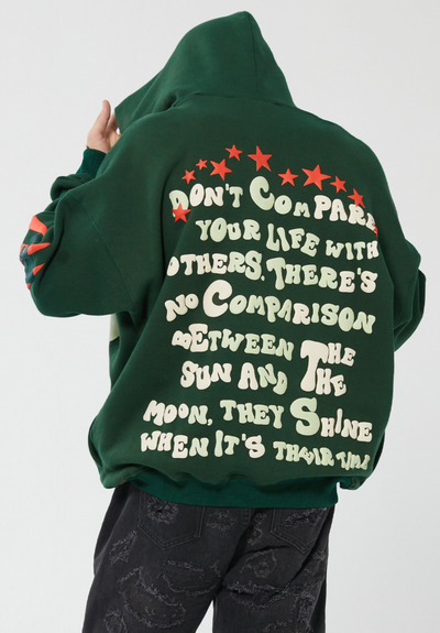 F2CE Foam Printing Embroidery Loose Pullover Hoodie