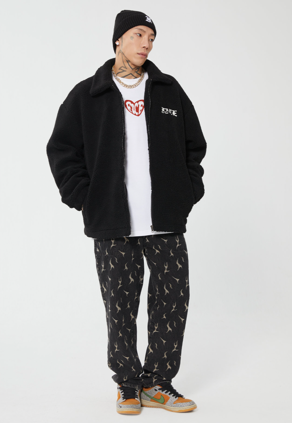 F2CE Ideal Reality Embroidered Sherpa Fleece Jacket | Face 3 Face