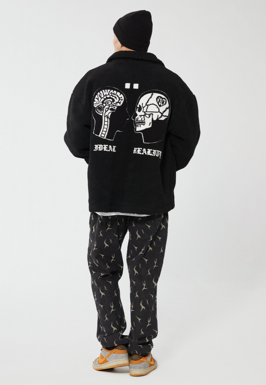 F2CE Ideal Reality Embroidered Sherpa Fleece Jacket | Face 3 Face