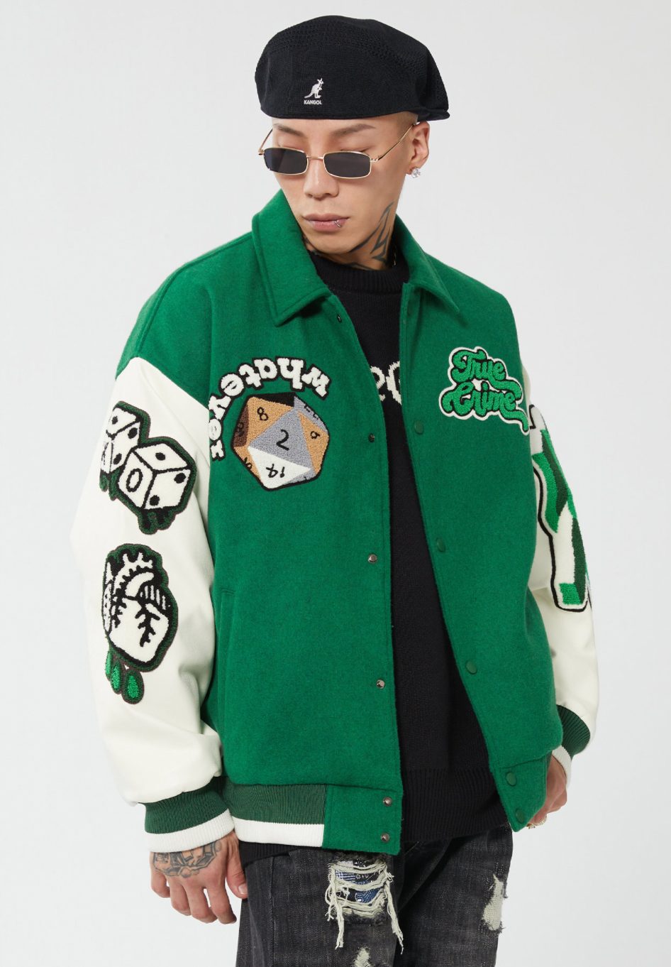 F2CE Fire 2 Cold Ego Embroidered Wool Varsity Jacket | Face 3 Face