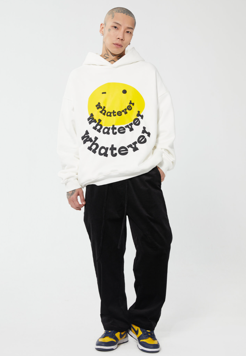 F2CE Foam Smiley Print Pullover Hoodie | Face 3 Face
