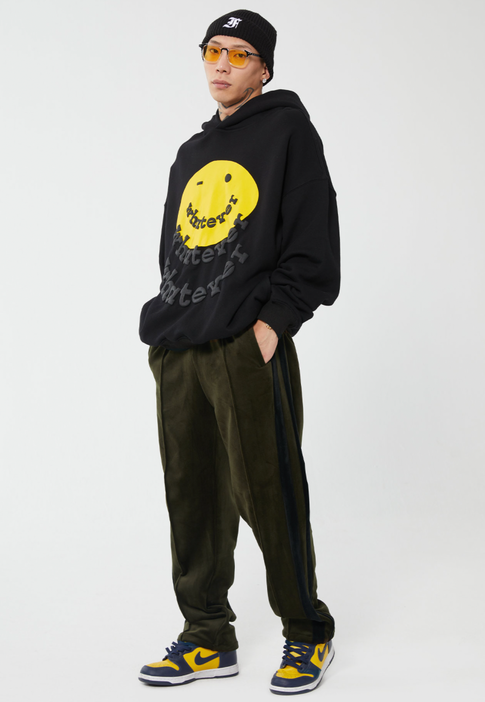 F2CE Foam Smiley Print Pullover Hoodie | Face 3 Face