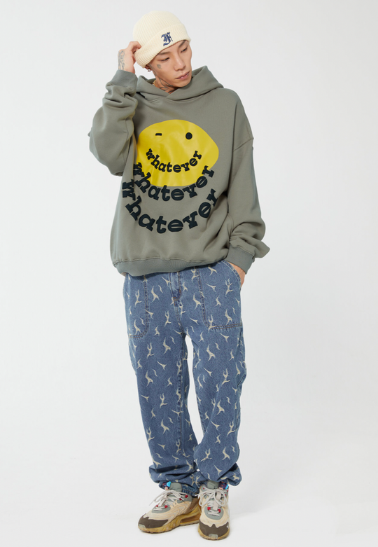 F2CE Foam Smiley Print Pullover Hoodie | Face 3 Face