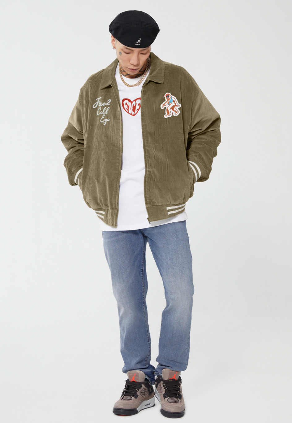 F2CE Embroidered Corduroy Varsity Jacket | Face 3 Face
