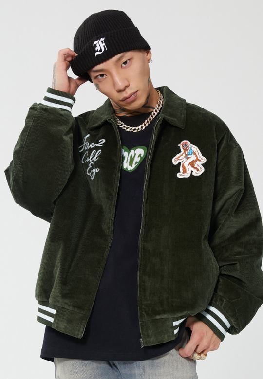 F2CE Embroidered Corduroy Varsity Jacket | Face 3 Face