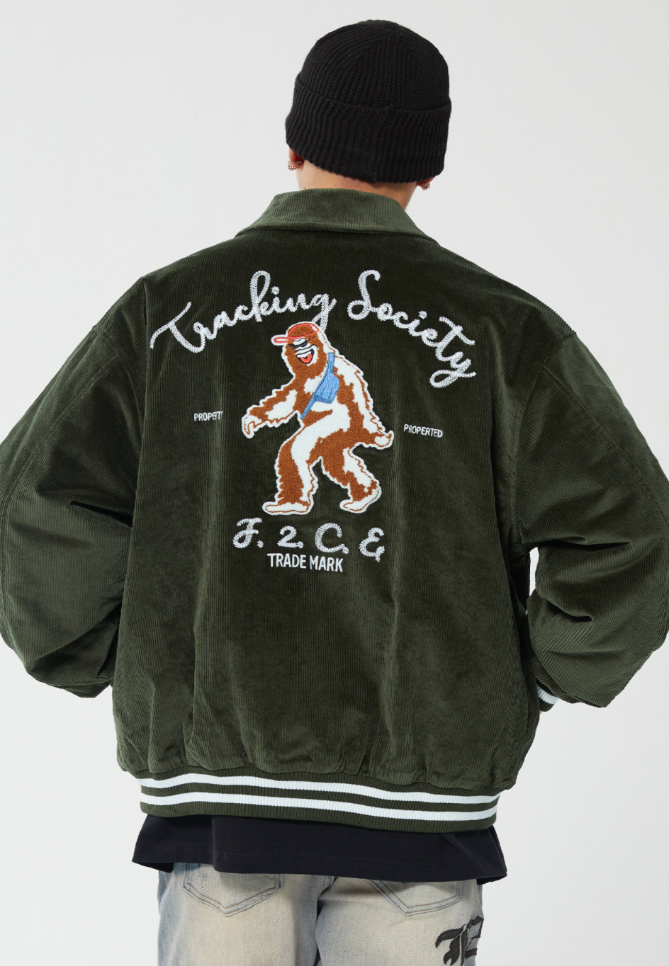 F2CE Embroidered Corduroy Varsity Jacket | Face 3 Face