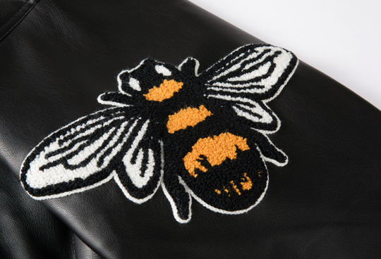 F2CE Leather Embroidery LOGO Varsity Jacket | Face 3 Face