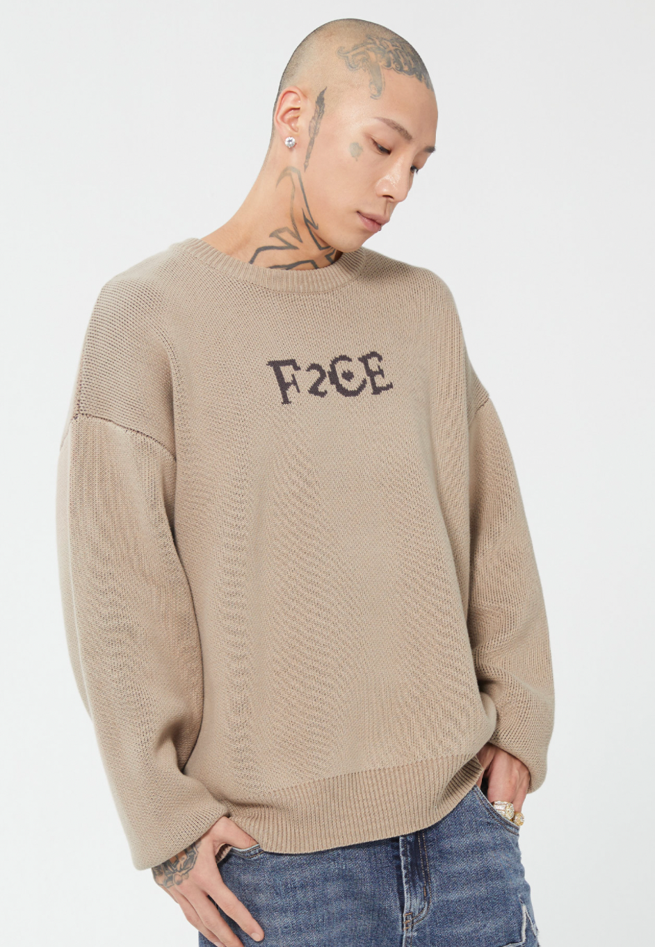 F2CE Love Heart LOGO Knit Sweater | Face 3 Face