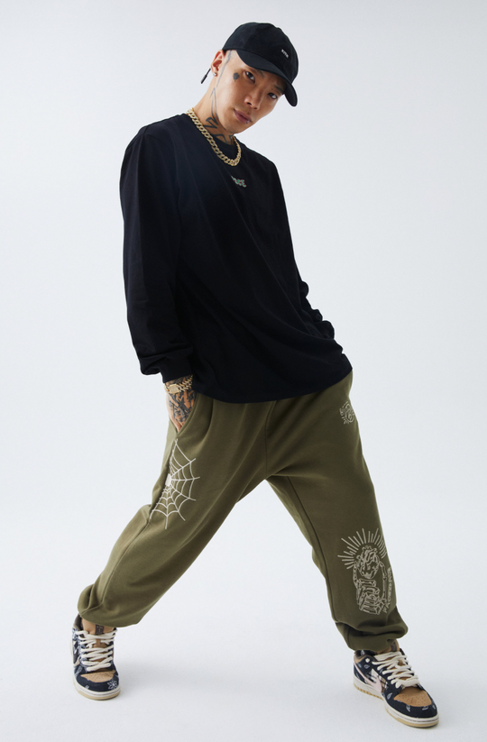 F2CE Skull Embroidered Sweatpants | Face 3 Face