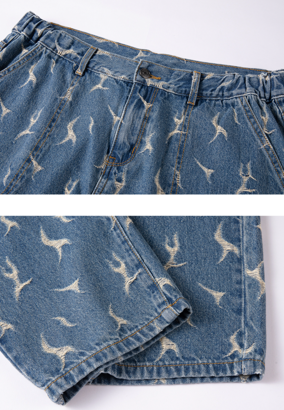 F2CE Lightning Flame Washed Jacquard Denim Jeans Pants | Face 3 Face