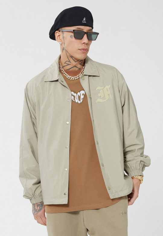 F2CE LOGO Print Towel Embroidery Coach Jacket | Face 3 Face