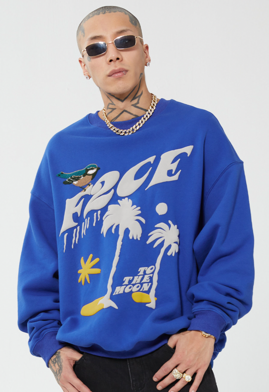 F2CE LOGO Foam Creative Print Embroidery Sweatshirts | Face 3 Face