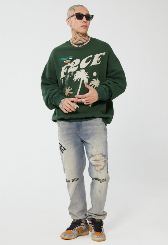 F2CE LOGO Foam Creative Print Embroidery Sweatshirts | Face 3 Face