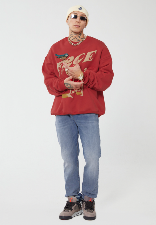 F2CE LOGO Foam Creative Print Embroidery Sweatshirts | Face 3 Face