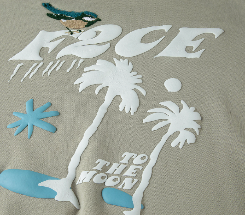 F2CE LOGO Foam Creative Print Embroidery Sweatshirts | Face 3 Face