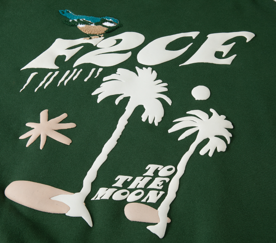 F2CE LOGO Foam Creative Print Embroidery Sweatshirts