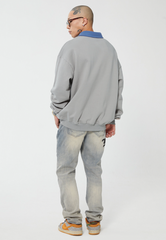 F2CE Fire 2 Cold Ego LOGO Vintage Print Polo Sweatshirts | Face 3 Face