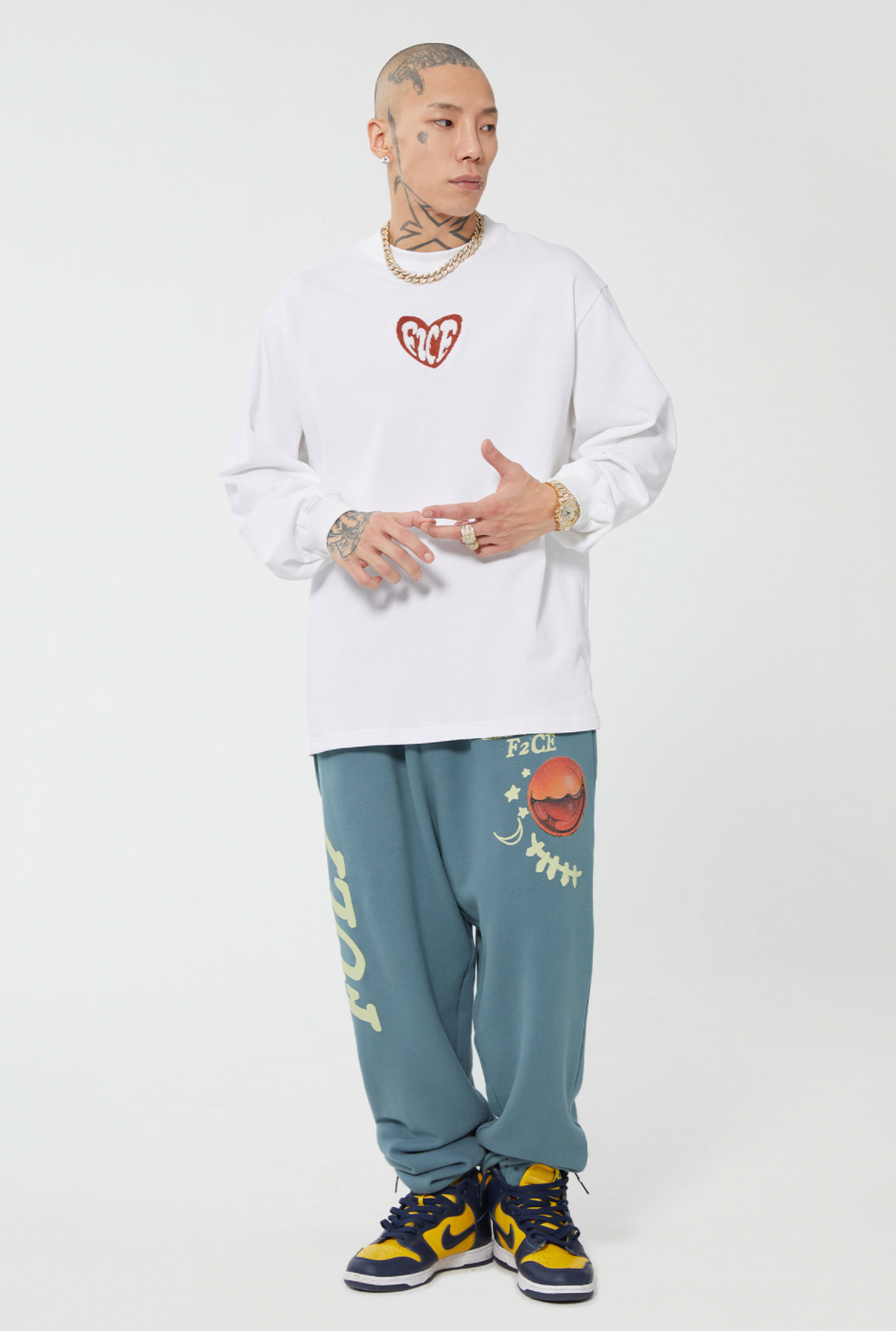 F2CE Love Heart LOGO Long Sleeved Tee | Face 3 Face