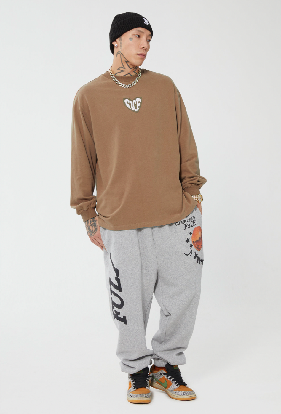 F2CE Love Heart LOGO Long Sleeved Tee | Face 3 Face