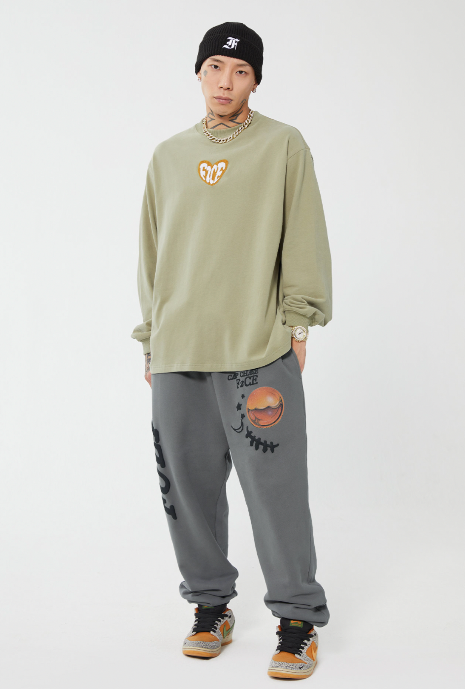 F2CE Love Heart LOGO Long Sleeved Tee | Face 3 Face