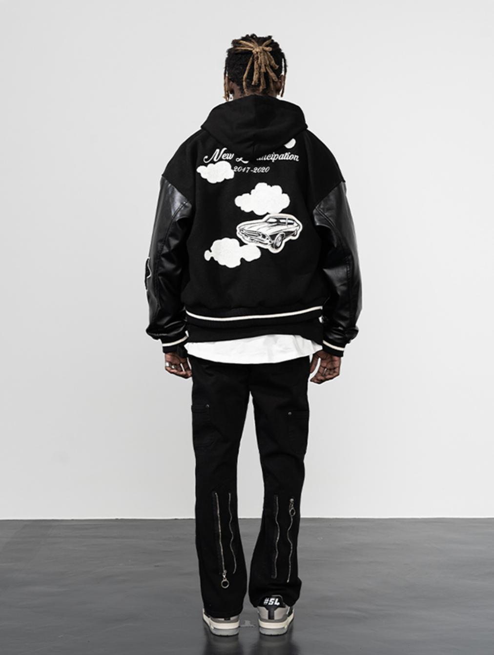 Harsh and Cruel Embroidered stars Clouds Varsity Jacket | Face 3 Face