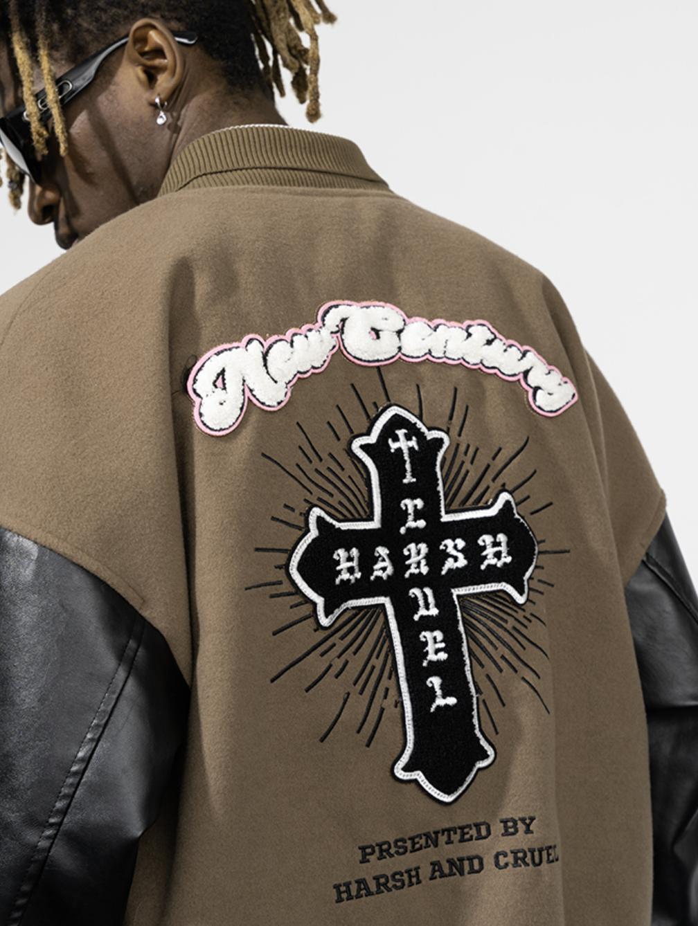 Harsh and Cruel New Century Embroidered Varsity Jacket | Face 3 Face