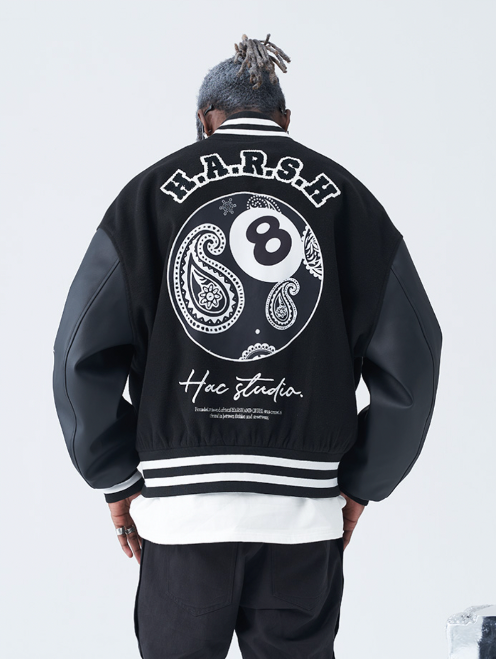 Harsh and Cruel Paisley Eight Ball (8 Ball) Varsity Jacket | Face 3 Face