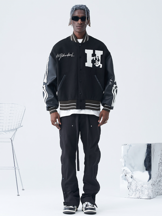 Harsh and Cruel Skeleton Bones Varsity Jacket | Face 3 Face