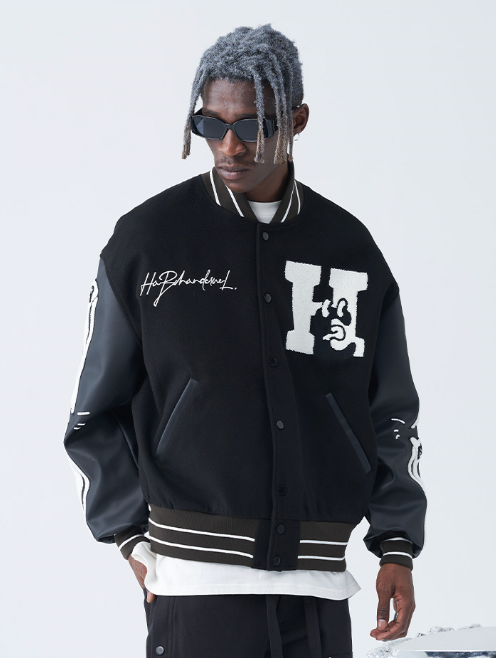 Harsh and Cruel Skeleton Bones Varsity Jacket | Face 3 Face