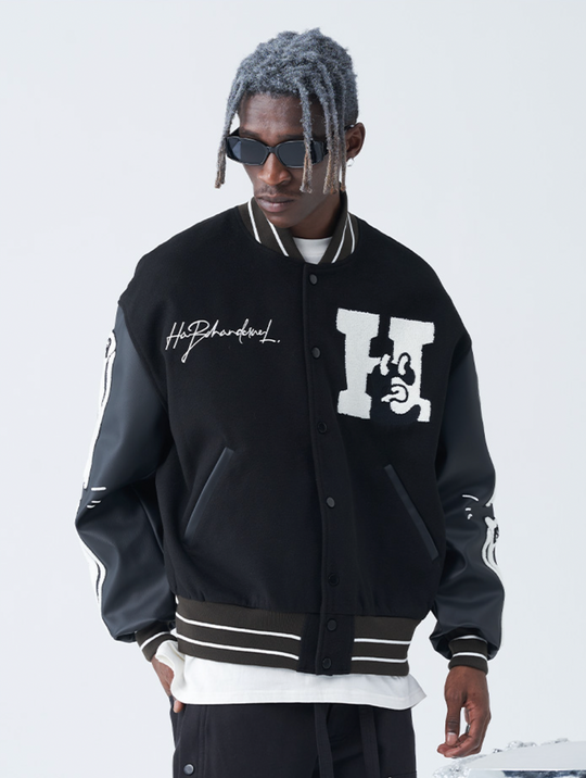 Harsh and Cruel Skeleton Bones Varsity Jacket | Face 3 Face