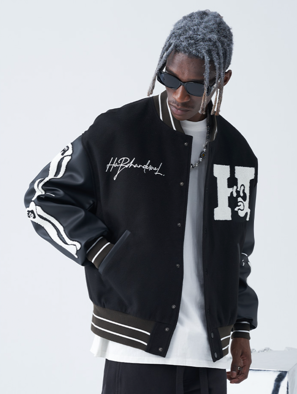 Harsh and Cruel Skeleton Bones Varsity Jacket | Face 3 Face